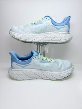 Hoka Women's Arahi 7 Running Shoe - Light Blue with Teal and Lime Accents